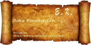 Baka Konstantin névjegykártya